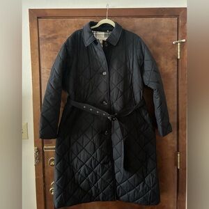 Barbour Black Quilted Coat with Belt